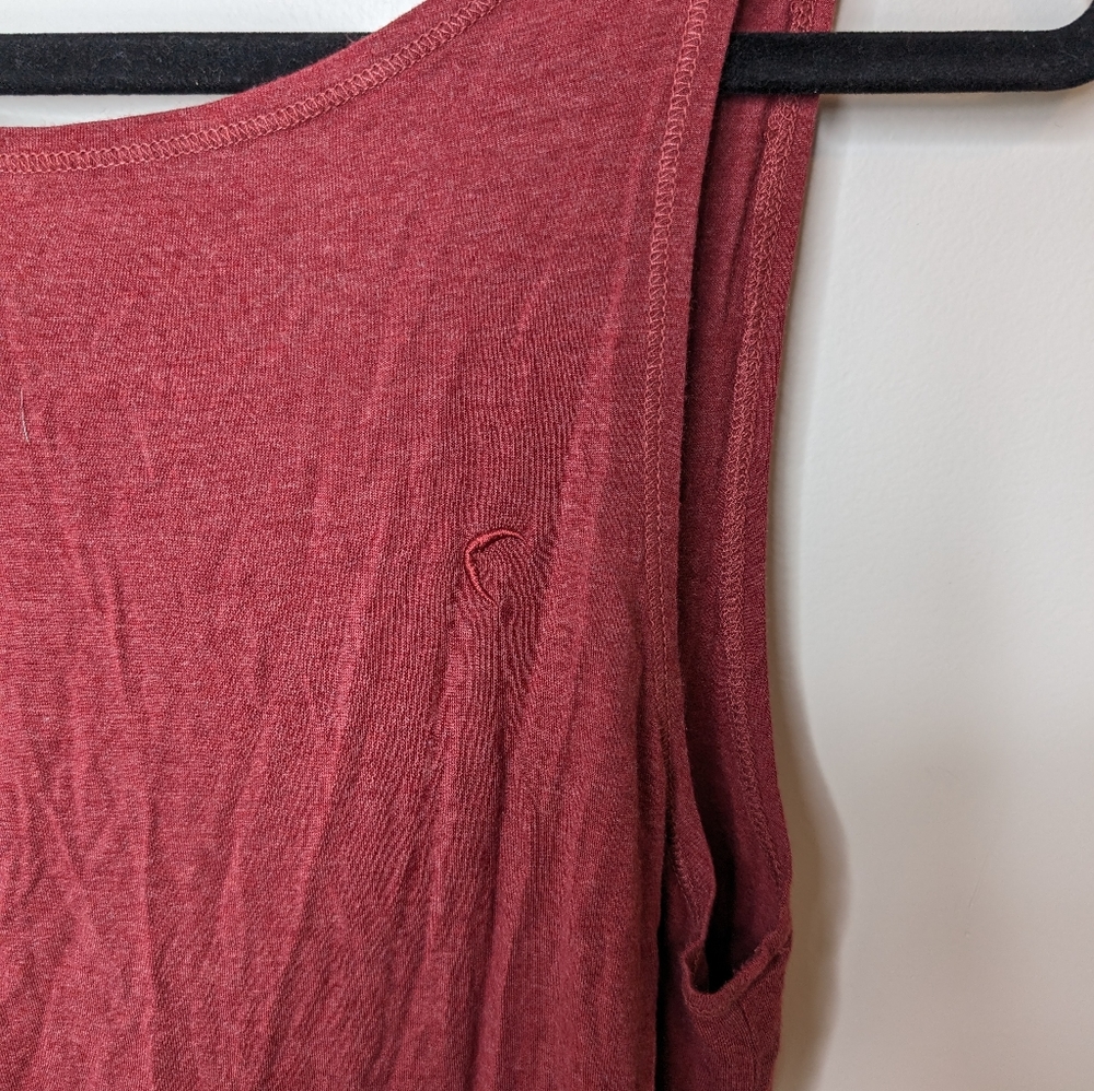 Zyia Maroon Low Back Swirl Tank with Back Twist | Size M - Picture 4 of 6